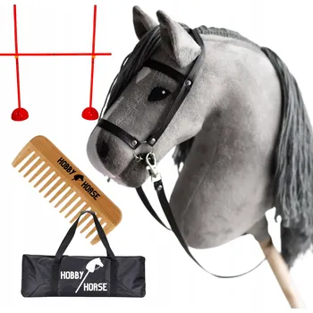 Hobby horsing Hobby Horse kůň na tyči s plyšovou hlavou, uzdečkou z ekokůže a hřebenem