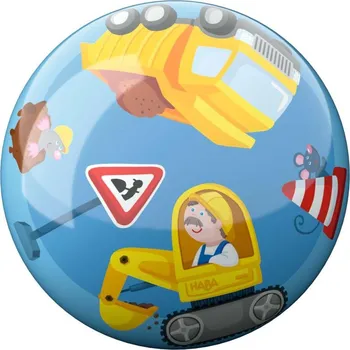 Míč na házenou Haba Dětský míč na hraní Stavební stroje 14 cm