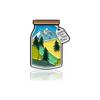 Příprava kávy Pinbox - Sklenice – Pod hvězdami - kovová brož