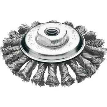 Drátěný kartáč Lessmann 472257WZ | Kuželový kartáč, splétaný drát 115x12 / 0,50 oceľ, vpravo-vľavo splietaná