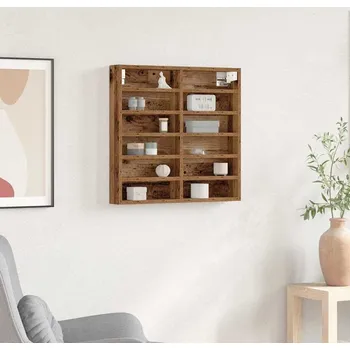 Vinotéka vidaXL Vitrína s policí Staré dřevo 60 x 8,5 x 58 cm kompozitní dřevo [869189]