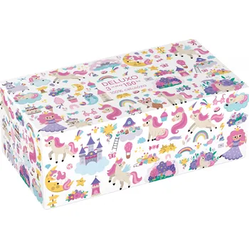 Papírový kapesník Kapesníčky Deluxo 150 ks 3vrstvé v krabičce jednorožci