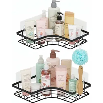 Koupelnový nábytek Polička do koupelny 2ks SPRINGOS HA7545 černá