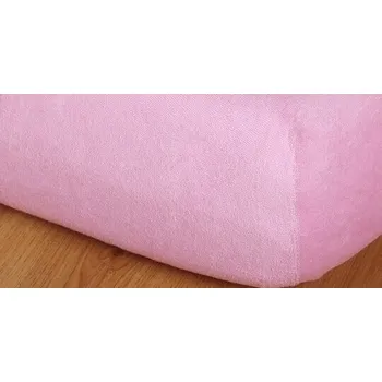 Bytový textil Prostěradlo froté dětská postýlka 70x160 cm starorůžová