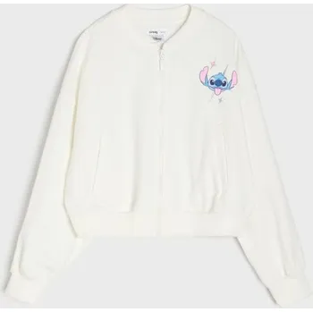 Dívčí oblečení Sinsay - Mikina bomber Stitch - krémová - 304GG-01X - 304GG-01X-146