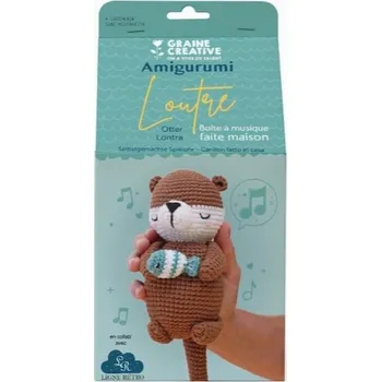 kreativní sada Kreativní sada pro háčkování amigurumi pro dospělé - Vydra s hrací skříňkou