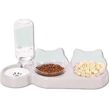 Příslušenství pro přepravu dětí Sada misky na krmení pro kočky a misky na vodu 3 v 1, sada 3 misky pro kočky, dvojité misky pro