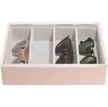Stackers, Krabice na brýle Stackers Classic se 4 přihrádkami s akrylovým víkem růžová - Formadore