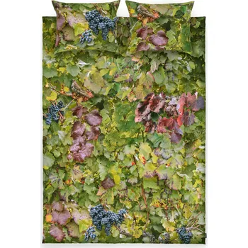 Povlečení Foonka, Povlečení Hayka vinná réva dvojité se 2 povlaky na polštář 70 x 80 cm 155 x 220 cm - Formadore