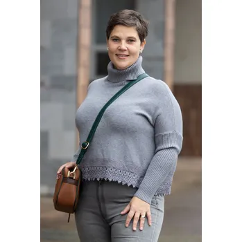 Dámský svetr Z STUDIO Elegantní svetr KIRA [ZS5378] Barva: Šedá, Velikost: UNI: M-XL