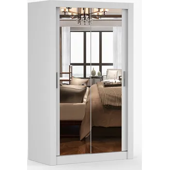 Šatní skříň Šatní skříň se zrcadlem Milan bílá, 120 x 200 x 64 cm