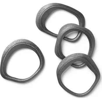 Papírový ubrousek Ferm Living, Kroužky na ubrousky Flow stříbrné 4 ks - Formadore