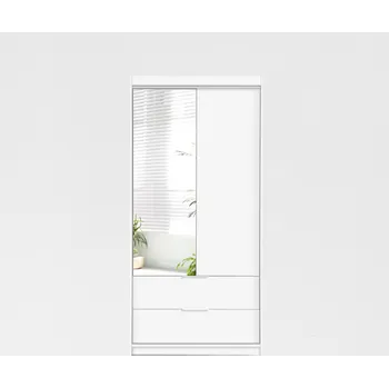 Šatní skříň Šatní skříň Majorka Barva korpusu: Bílá, Rozměry: 105 cm, Dveře: Bílá + zrcadlo