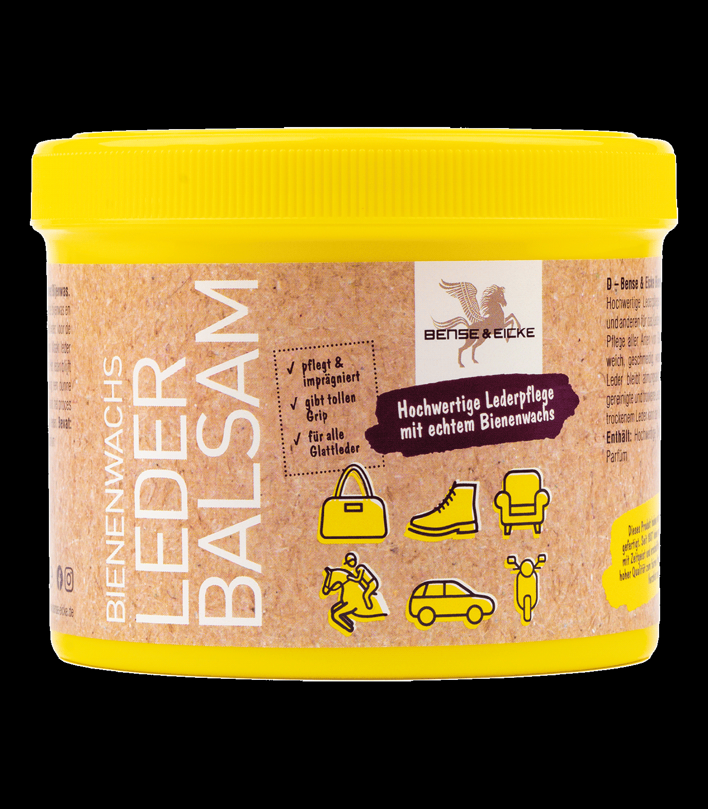 Bense & Eicke balzám na kůži a kožené výrobky 500 ml s včelím voskem a oleji – ochrana, výživa a jemný lesk