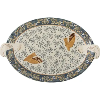 Stolování Bloomingville, Servírovací tác Hezha 34 x 25 cm sytě modrý - Formadore