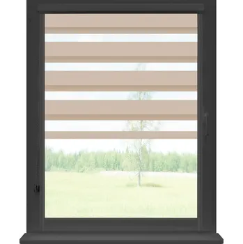 Roleta Dekodum Roleta den a noc v antracitové kazetě soft, barva látky Ecru Šířka (cm): 30, Výška (cm): Standardní (do 150 cm), Strana mechanismu: Levá