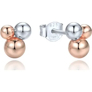 Módní doplněk Elegantní stříbrné náušnice stříbrné a pozlacené kuličky JMAS0305RE00