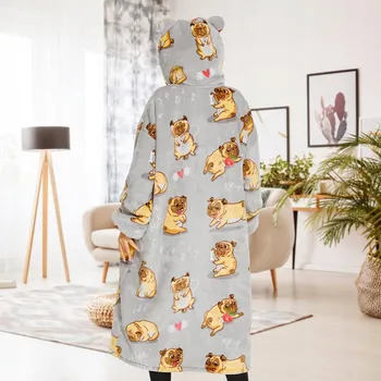 Dámská mikina MIKINA MIKINOVÁ DEKA DEKA DEKA MĚKKÁ TEPLÁ 120cm mikina dámská přehoz, obléká se přes hlavu, s kapucí univerzální velikost