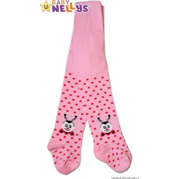 Bavlněné punčocháče Baby Nellys ® - Beruška růžové s puntíky, vel. 80/86