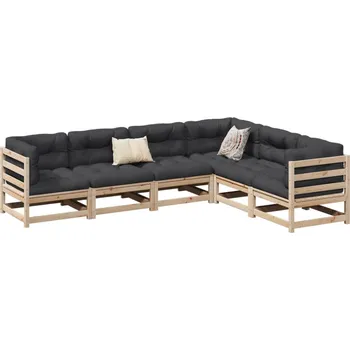 Zahradní sestava vidaXL 6dílná zahradní sedací souprava masivní borovice [3299455] Barva: Přírodní borovice