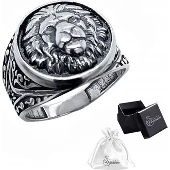 Prsten Stříbrný pečetní prsten ryzost 925 Lev | vel. 27