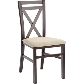 Nábytek Židle Dariusz - Halmar Tmavý ořech / Krémová 45x90 cm