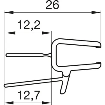 Ronal Bathrooms (Sanswiss) Vodorovné těsnění Ronal pro 6mm sklo, ks