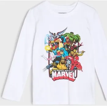 Chlapecké oblečení Sinsay - Bavlněná košilka s potiskem Avengers - bílá - 202GS-00X - 202GS-00X-122