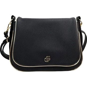 Kabelka GROSSO Černá elegantní crossbody kabelka se zlatým orámováním + doprava zdarma