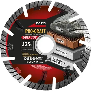 Řezný kotouč Kotouč řezný diamantový 125mm PROCRAFT DC125 Deep Cut
