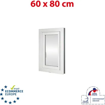 Okno Plastové okno 60x80 cm (600x800mm) otevíravé i sklopné levé bílé TROJSKLO Trocal