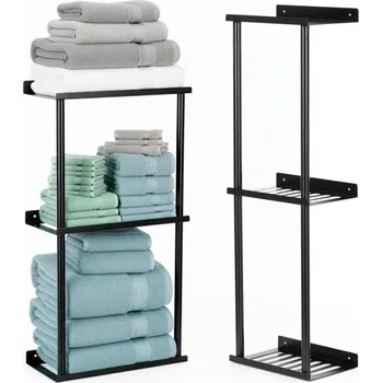 Držák na ručník Držák na ručníky policový SPRINGOS HG0073 černý