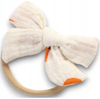 Čelenka Čelenka beztlaková mašlička pro miminko pro dívku, mušelínová