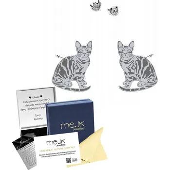 Náušnice Stříbrné Náušnice s bengálskou kočkou 925, dámské šperky, věnování DÁREK