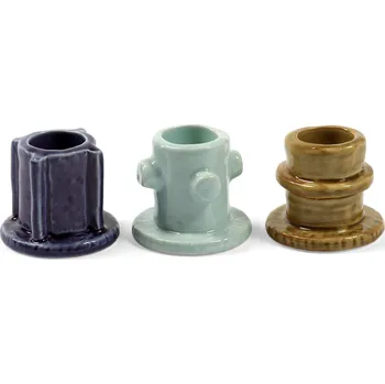 Svícen Serax, Svícny Molly na klasické svíčky, modro-hnědé, 3 ks - Formadore