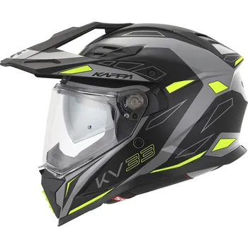 Helma na motorku KV33 ENDURO WIZARD - enduro šedá moto přilba KAPPA (velikost helmy: XXL (63-64 cm))