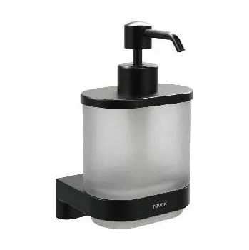 Dávkovač mýdla Ravak Chrome - Dávkovač mýdla s držákem, sklo/matná černá X07P1380