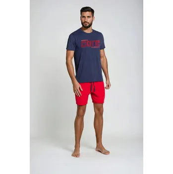 Podprsenka Henderson Pyžamo Oxford 38285-59X Tmavě modro-červené XXL Tmavě modrá