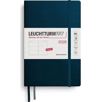 Diář Leuchtturm 1917, Týdenní diář v pevné vazbě Leuchtturm 1917 2026 EN B6+, tmavě tyrkysový - Formadore