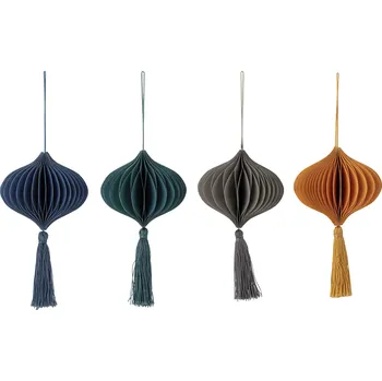 Vánoce Bloomingville, Ozdoby na stromeček Milay s třásněmi 9,5 x 17 cm 4 ks - Formadore