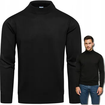 Pánský svetr Recea svetr 3104 černý rolák XL, polodlouhý límec