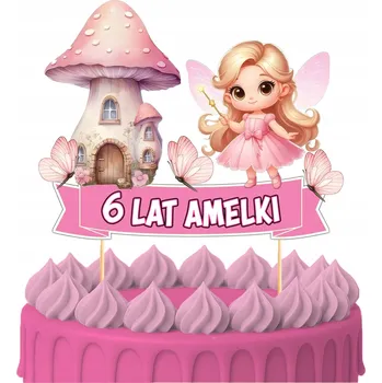 Obraz ZÁPICH DO DORTU Narozeninový Topper Sto Let VÍLA PRINCEZNA POSTAVIČKY OZDOBY 2