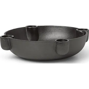 Svícen Ferm Living, Svícen - podnos Ferm Living černý hliník 20 cm - Formadore