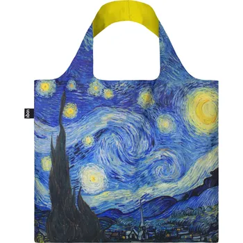 Kabelka LOQI, Taška LOQI Museum Vincent van Gogh Hvězdná noc z recyklovaného materiálu neonově žlutá - Formadore