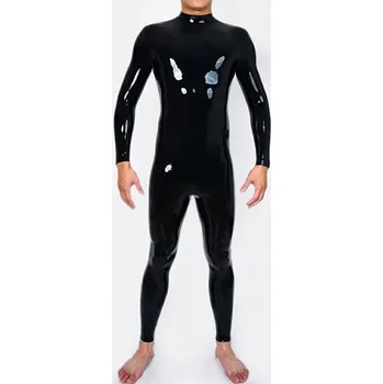 Pánské erotické prádlo Silikonový catsuit Furrjoi Neck-Entry Silicone Bodysuit černý M, celotělový černý catsuit