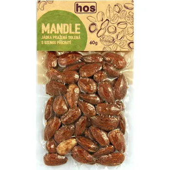 Slaná pochutina HOS Mandle jádra pražená uzená 60g