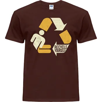 Pánské tričko panske_levne_tricko_potisk_recykluj_sebe Barva: Chocolate - čokoládově hnědá, velikost: XL