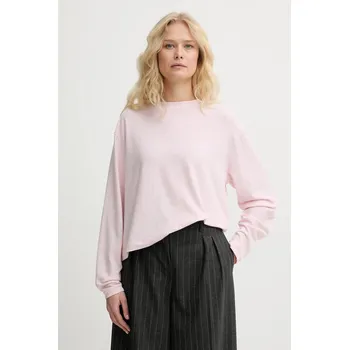 Pánské oblečení Tričko s dlouhým rukávem American Vintage YPA02B růžová 30X, vel. XS/S