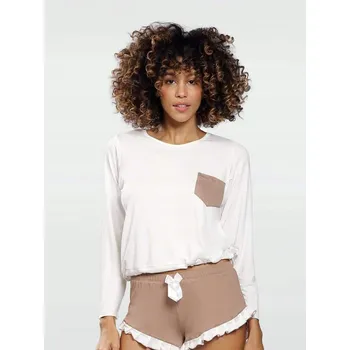 Dámské oblečení Dkaren dámské pyžamo viskóza hnědá velikost M