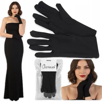 Rukavice Elegantní elastické rukavice ČERNÉ Oldman krátké dámské rukavičky 22 cm